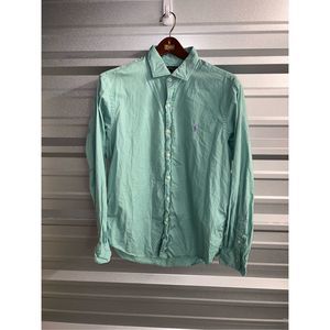 Teal Blue Polo Ralph Lauren Beach Twill Button Down Shirt Size L